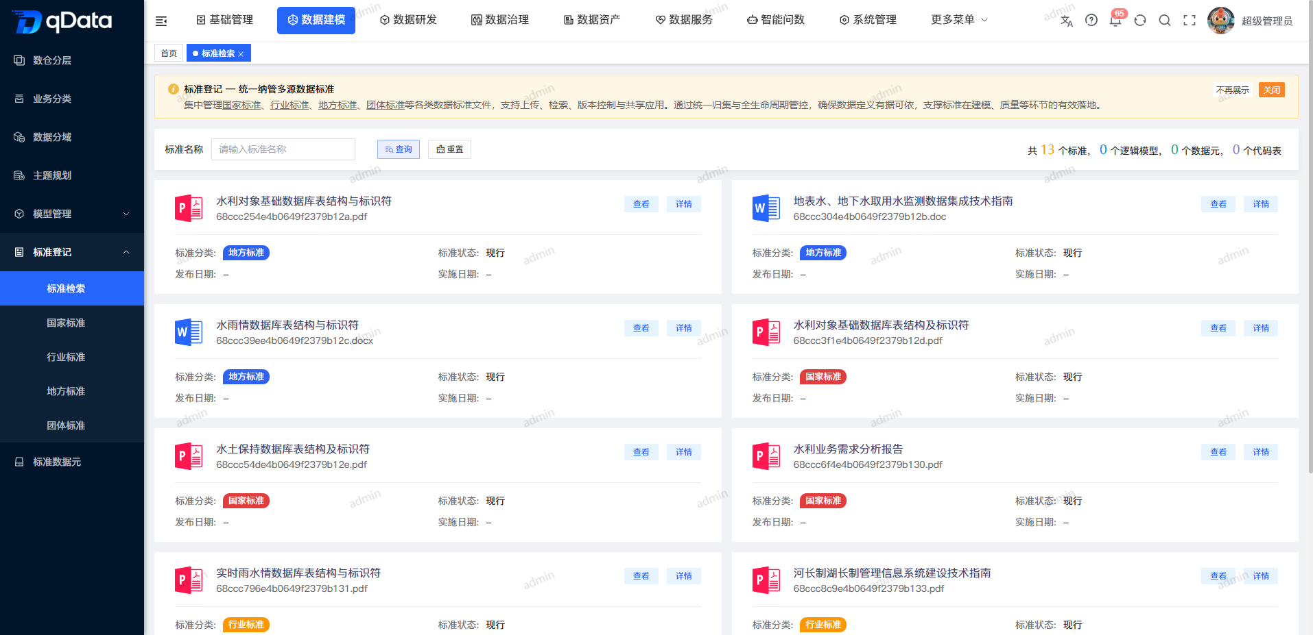 标准检索页面总览