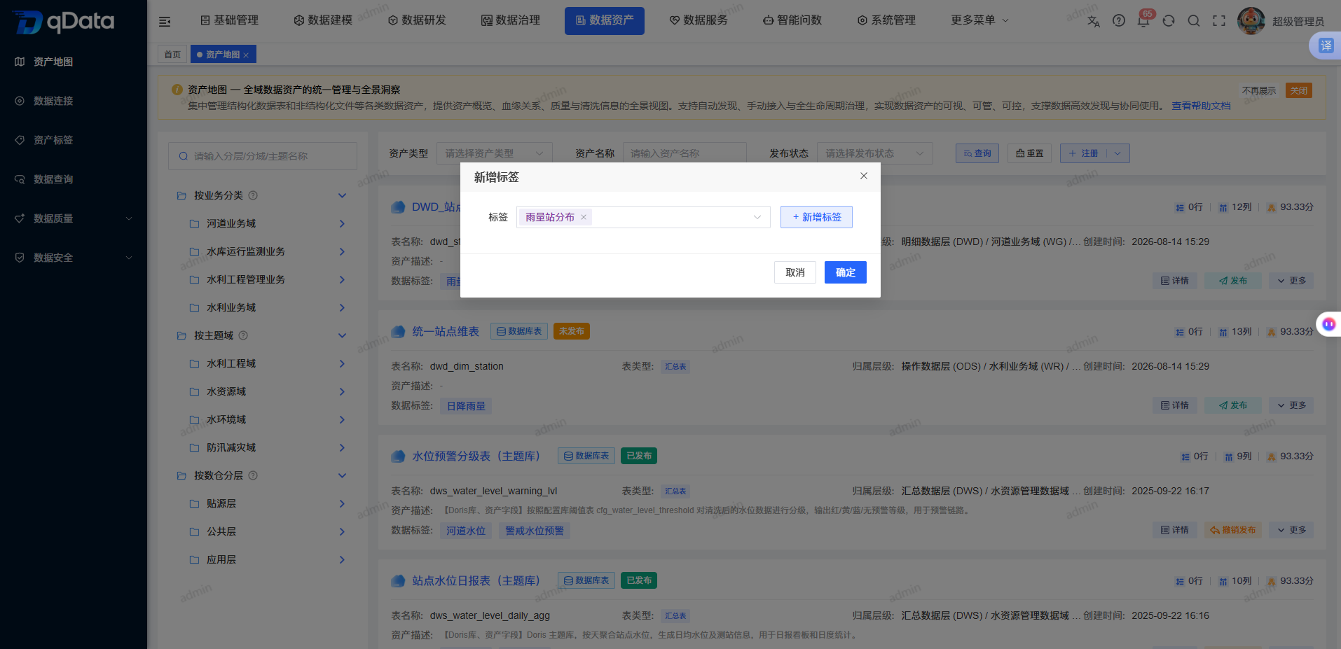 资产标签选择
