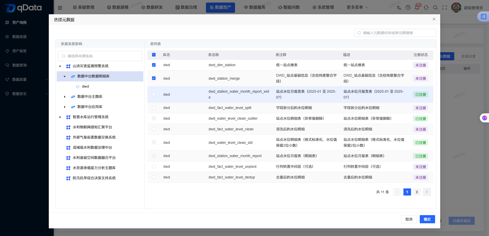 数据库表配置