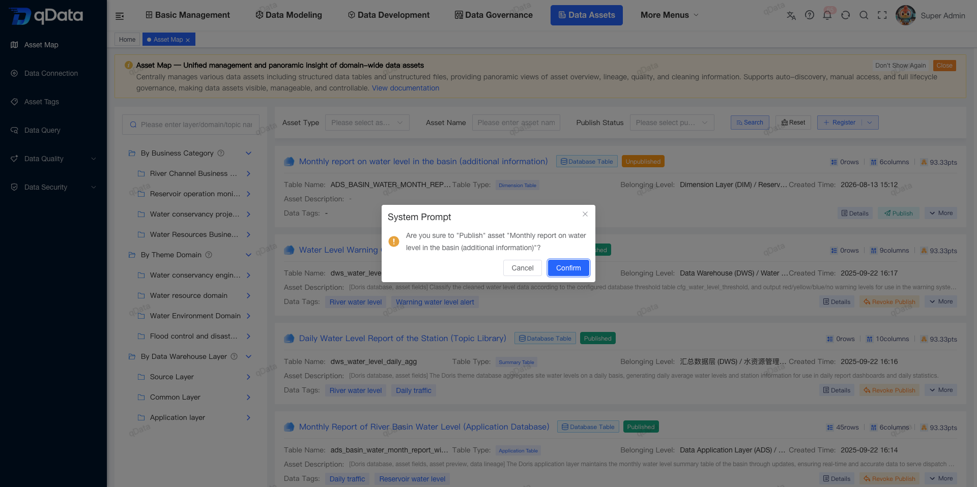 Publish the data asset