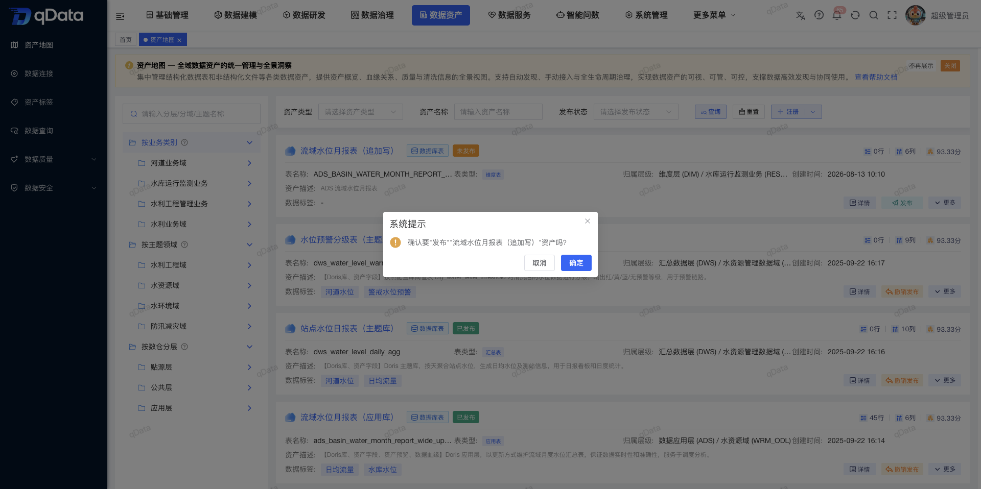 发布数据资产