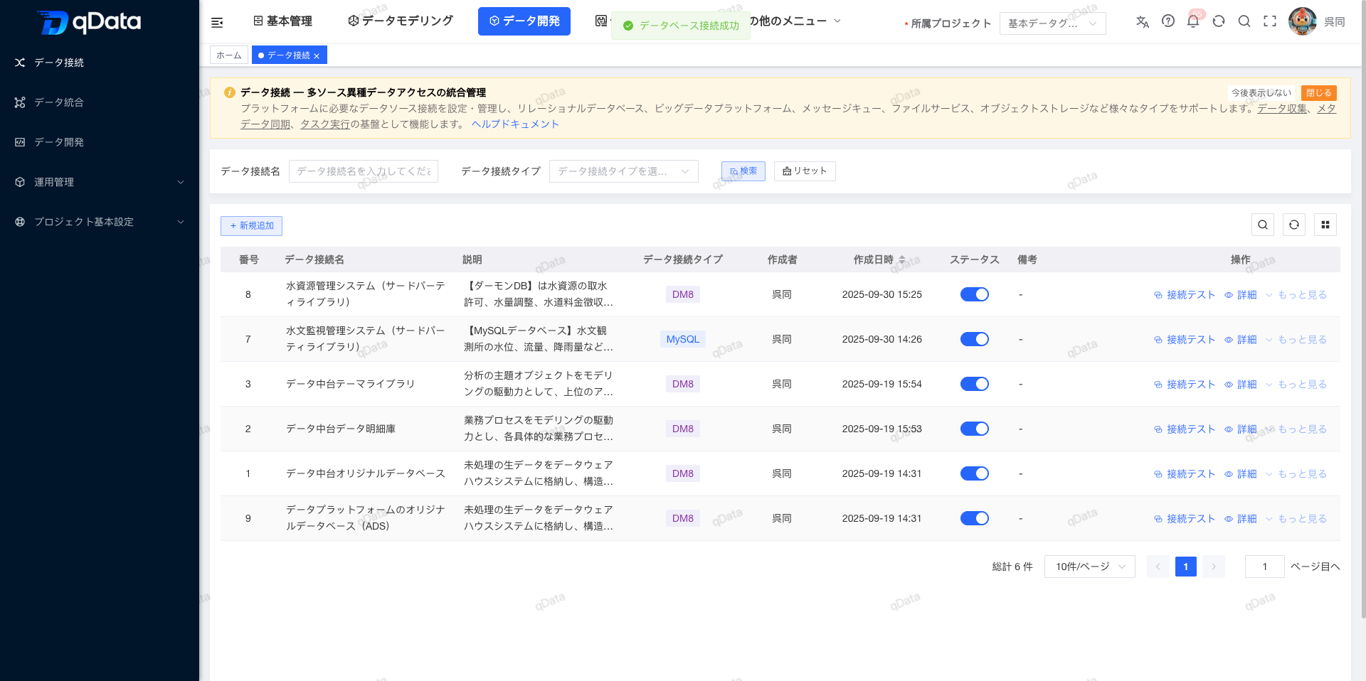 データ接続テスト結果