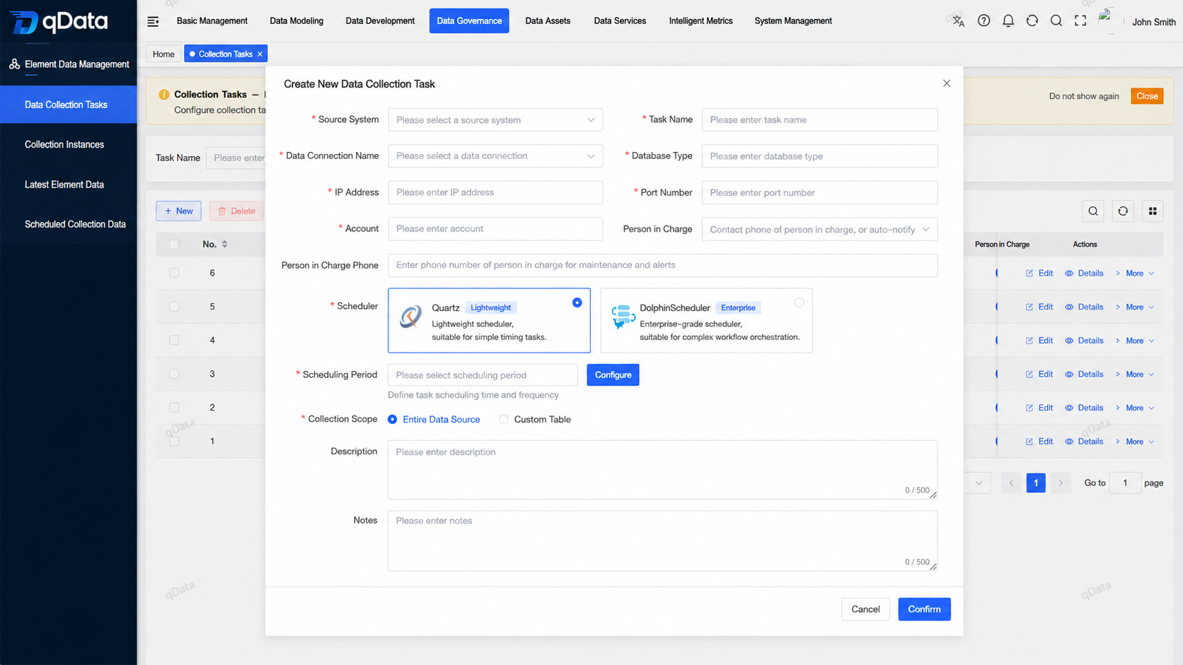 Create collection task